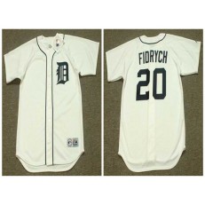 MLB Detroit Tigers #20 Mark Fidrych White 1976'S Throwback Cool Base Jersey