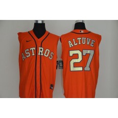 MLB Houston Astros #27 Jose Altuve Orange Nike Cool Base Sleeveless Jersey