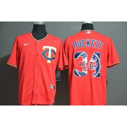 MLB Minnesota Twins #34 Kirby Puckett Red 2020 Nike Cool Base Fashion Jersey