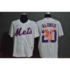 MLB New York Mets #20 Pete Alonso White 2020 Nike Cool Base Fashion Jersey
