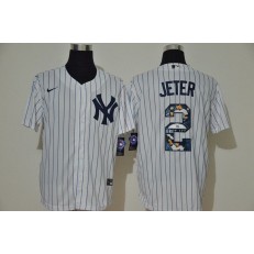 MLB New York Yankees #2 Derek Jeter White Nike Cool Base Player Jersey