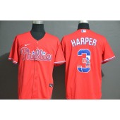 MLB Philadelphia Phillies #3 Bryce Harper Red 2020 Nike Cool Base Fashion Jersey