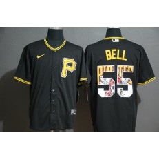 MLB Pittsburgh Pirates #55 Josh Bell Black 2020 Nike Cool Base Fashion Jersey