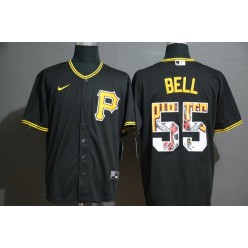 MLB Pittsburgh Pirates #55 Josh Bell Black 2020 Nike Cool Base Fashion Jersey