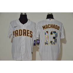 MLB San Diego Padres #13 Manny Machado White Nike Cool Base Player Jersey