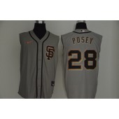 MLB San Francisco Giants #28 Buster Posey Gray Nike Cool Base Sleeveless Jersey