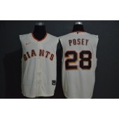 MLB San Francisco Giants #28 Buster Posey White Nike Cool Base Sleeveless Jersey