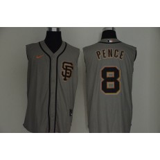 MLB San Francisco Giants #8 Hunter Pence Gray Nike Cool Base Sleeveless Jersey