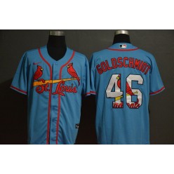 MLB St. Louis Cardinals #46 Paul Goldschmidt Light Blue 2020 Nike Cool Base Fashion Jersey