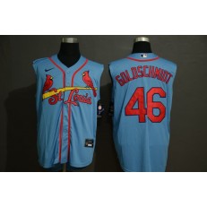 MLB St. Louis Cardinals #46 Paul Goldschmidt Light Blue Nike Cool Base Sleeveless Jersey