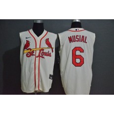 MLB St. Louis Cardinals #6 Stan Musial Cream Nike Cool Base Sleeveless Jersey