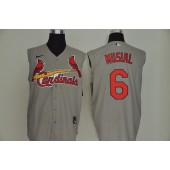 MLB St. Louis Cardinals #6 Stan Musial Gray Nike Cool Base Sleeveless Jersey
