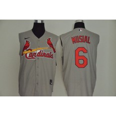 MLB St. Louis Cardinals #6 Stan Musial Gray Nike Cool Base Sleeveless Jersey
