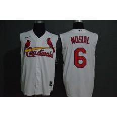 MLB St. Louis Cardinals #6 Stan Musial White Nike Cool Base Sleeveless Jersey