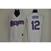 MLB Texas Rangers #12 Rougned Odor White Nike Cool Base Sleeveless Jerseys