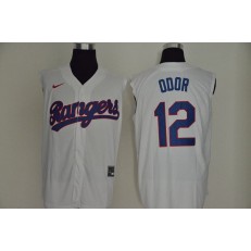 MLB Texas Rangers #12 Rougned Odor White Nike Cool Base Sleeveless Jerseys