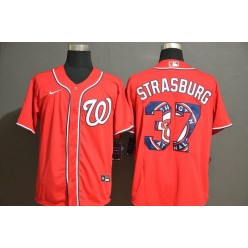 MLB Washington Nationals #37 Stephen Strasburg Red 2020 Nike Cool Base Fashion Jersey