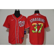 MLB Washington Nationals #37 Stephen Strasburg Red Nike Cool Base Player Jersey