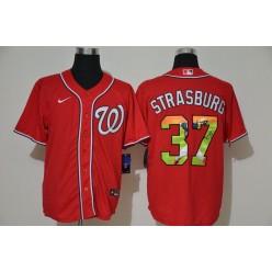MLB Washington Nationals #37 Stephen Strasburg Red Nike Cool Base Player Jersey