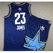 Los Angeles Lakers #23 Lebron James Blue 2020 NBA All-Star Jordan Brand Swingman Jersey(With Shorts)