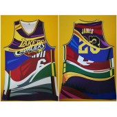 Los Angeles Lakers #23 Lebron James Multi Color Swingman Jersey