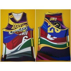Los Angeles Lakers #23 Lebron James Multi Color Swingman Jersey