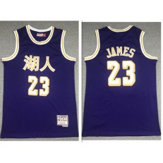 Los Angeles Lakers #23 Lebron James Purple Hardwood Classics 2019 Chinese New Year Swingman Jersey
