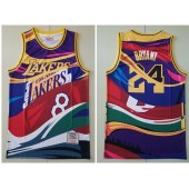 Los Angeles Lakers #24 Kobe Bryant Big Face Color Hardwood Classics Swingman Jersey