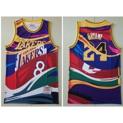 Los Angeles Lakers #24 Kobe Bryant Big Face Color Hardwood Classics Swingman Jersey