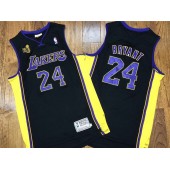 Los Angeles Lakers #24 Kobe Bryant Black 2009 NBA Champions Patch Adidas Hardwood Classics Jersey