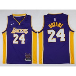Los Angeles Lakers #24 Kobe Bryant Purple Black Mamba Nike Swingman Jersey