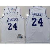 Los Angeles Lakers #24 Kobe Bryant White Hardwood Classics Jersey