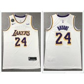 Los Angeles Lakers #24 Kobe Bryant White Nike KB Patch Swingman Jersey