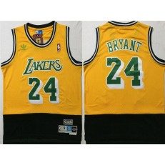 Los Angeles Lakers #24 Kobe Bryant Yellow Black Split Hardwood Classics Jersey