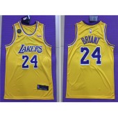 Los Angeles Lakers #24 Kobe Bryant Yellow Commemorative Edition Nike Swingman Jersey