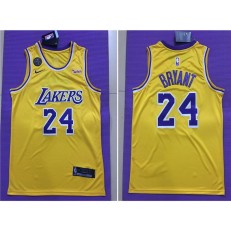 Los Angeles Lakers #24 Kobe Bryant Yellow Commemorative Edition Nike Swingman Jersey