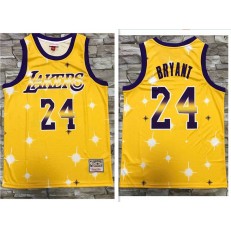 Los Angeles Lakers #24 Kobe Bryant Yellow Star Hardwood Classics Jersey