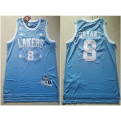 Los Angeles Lakers #8 Kobe Bryant Light Blue Hardwood Classics Jersey
