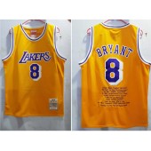 Los Angeles Lakers #8 Kobe Bryant New Yellow 1996-97 Hardwood Classics Jersey