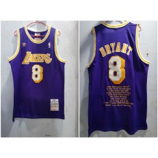 Los Angeles Lakers #8 Kobe Bryant Purple 1996-97 Hardwood Classics Jersey