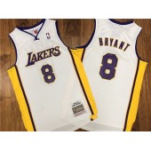 Los Angeles Lakers #8 Kobe Bryant White 2002-03 Hardwood Classics Jersey