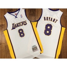 Los Angeles Lakers #8 Kobe Bryant White 2002-03 Hardwood Classics Jersey