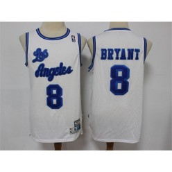 Los Angeles Lakers #8 Kobe Bryant White Hardwood Classics Swingman Jersey