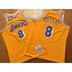 Los Angeles Lakers #8 Kobe Bryant Yellow 1996-97 Hardwood Classics Jersey