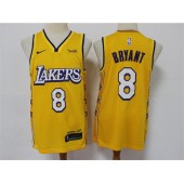Los Angeles Lakers #8 Kobe Bryant Yellow 2020 City Edition Nike Swingman Jersey