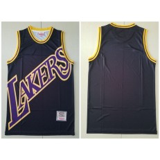 Los Angeles Lakers Big Face Black Hardwood Classics Swingman Jersey