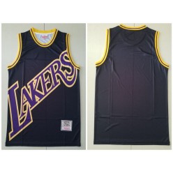 Los Angeles Lakers Big Face Black Hardwood Classics Swingman Jersey