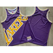 Los Angeles Lakers Big Face Purple Hardwood Classics Swingman Jersey