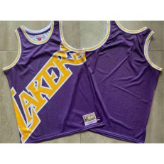 Los Angeles Lakers Big Face Purple Hardwood Classics Swingman Jersey