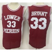 Lower Merion Aces #33 Kobe Bryant Red High School Mesh Basketball Jersey